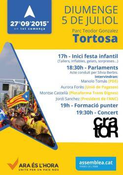 Jordi Sánchez a Tortosa donarà el tret de sortida a la campanya "27.09.2015. On tot comença"
