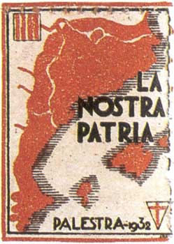 Mapa dels Països Catalans elaborat per Palestra, associació a què pertanyia Pompeu Fabra