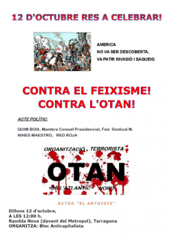 El 12 d'octubre Tarragona acollirà un acte polític antiimperialista