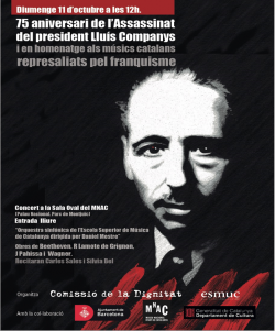 Concert homenatge a Lluís Companys i als músics catalans represaliats pel franquisme