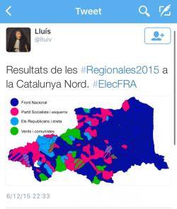 Resultats a la Catalunya Nord de les eleccions regionals franceses 2015 (Imatge:Twitter)