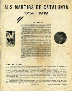 Octaveta de l'Onze de Setembre de 1919 en record a Joan Benet i Manel Miralpeix