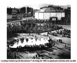 1r maig 1890 a la plaça Catalunya de Barcelona