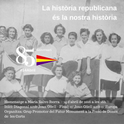 Homenatge a Maria Salvo, expresa política del franquisme, el 14 d'abril a l'antiga Presó de Dones de les Corts