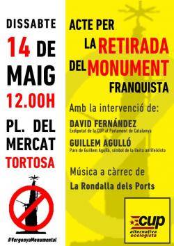Acte a Tortosa per la retirada immediata del monument