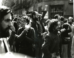 Lluís M. Xirinacs en una des les incomptables mobilitzacions en què va participar