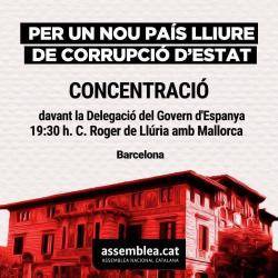 Les entitats sobiranistes convoquen una concentració davant la Delegació del govern espanyol a Barcelona