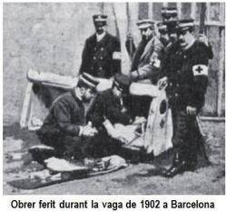 Obrer ferit durant la vaga de 1902