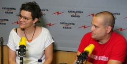 Natàlia Sánchez i Xevi Generó, membres del nou secretariat nacional de la CUP, han estat entrevistats avui a Catalunya Ràdio (Imatge: Catalunya Ràdio)