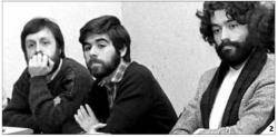 Àngel Colom, Jordi Sànchez i Carles Riera, dirigents de la Crida durant els anys 80
