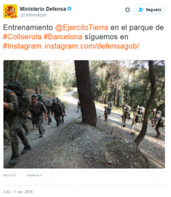La CUP demana la prohició de les pràctiques militars al Parc Natural de la Serra de Collserola