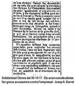 Primer atemptat dels Sense Nom i l'inici del pistolerisme barceloní el 7 d'octubre de 1917