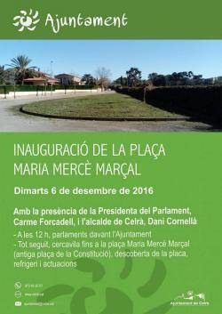 Celrà canviarà el nom oficial de la plaça de la Constitució pel de plaça de Maria Mercè Marçal