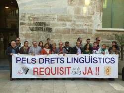 Concentracions "Pels drets lingüístics a la porta del Palau de la Generalitat"