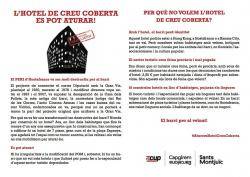 La CUP Capgirem Barcelona presenta al·legacions per aturar l'Hotel Creu Coberta