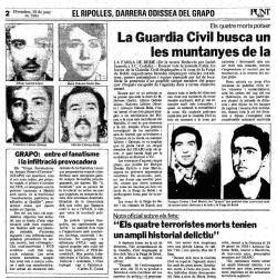 1981 La Guàrdia Civil assassina quatre militants dels GRAPO a Les Lloses