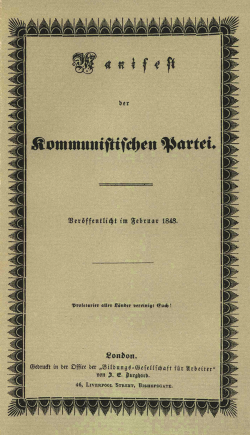 1848  Es publica el Manifest Comunista de Karl Marx i Friedrich Engels