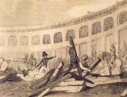 1835 Crema dels convents a Barcelona i altres poblacions, que s'inicia a la plaça de toros del Torín