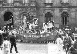 Manifestació dels CSPC reclamant l'amnistia de 1977 per als independentistes catalans