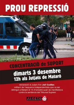 Concentració de suport a Juli Cuéllar als jutjats de Mataró