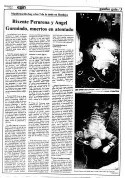 1985 Assassinat per part del GAL dels refugiats bascos Bixente Perurena i Ángel Gurmindo a Baiona