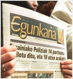 2003 L'Audiència Nacional espanyola ordena el tancament del diari basc Egunkaria