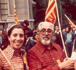 Gonçal Castelló (Gandia, 1912 ? Barcelona, 2003). Amb la dona, Elisabet Orri, dècada 1980