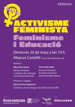 Escola Valenciana organitza un col·loqui sobre feminisme i educació a Castelló