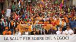 Mobilització a Barcelona en defensa de la Sanitat pública coincidint xmb el dia Mundial de la Salut