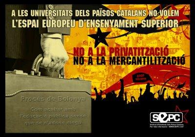 Cartell del SEPC contra la mercantilització de l'ensenyament