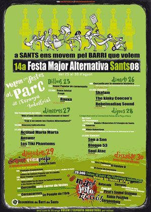 Programaci&oacute; Festa Major Alternativa de Sants 2008 