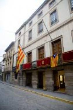 Imatge de l'ajuntament de les Borges Blanques, amb l'estelada