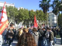 Manifestaci&oacute; a Perpiny&agrave; contra les reformes de les pensions