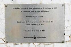 Placa en homenatge a la transsexual Sònia