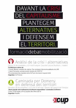 "Davant la crisi del capitalisme, plantegem alternatives i defensem el territori"