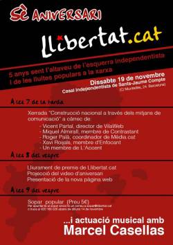 Cartell 5 anys de Llibertat.cat