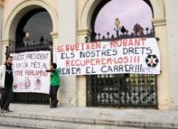 Protesta dels indigants a Sabadell