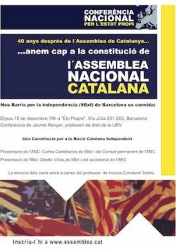 Cartell de l'Acte de presentació de Nou Barris per la Independencia