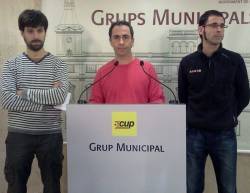 La CUP en roda de premsa a l'Ajuntament de Reus