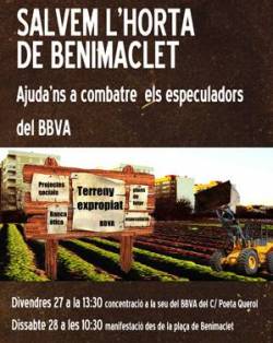 Els veïns de Benimaclet es tornen a manifestar contra les actuacions del BBVA