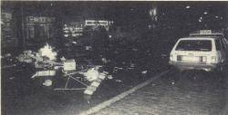 Imatge d'uns enfrontaments entre la policia i manifestants independentistes a Sants (BCN) el dia 1 de febrer de 1986.