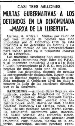 Multes als marxaires 1976: Martí Marcó multat i detingut