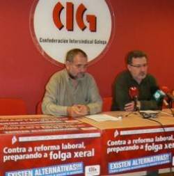 Els representants de la CIG anuncien la convocatòria de vaga general
