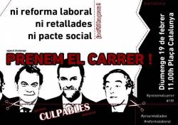 Cartell que crida a manifestar-se aquest diumenge contra la reforma laboral