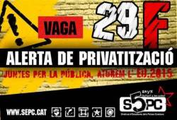 Cartell del SEPC a favor de la vaga