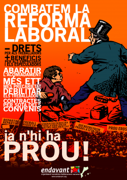 Cartell d'Endavant OSAN contra la reforma laboral