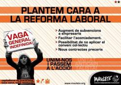 "Plantem cara a la reforma laboral", cartell de Maulets
