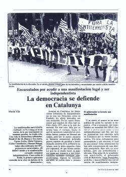Article de Punto y Hora sobre les detencions de 1982 per la pancarta 