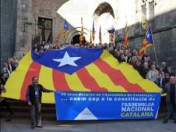 Membres de l'ANC davant el Palau Reial de Barcelona
