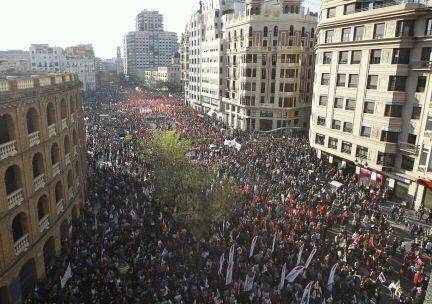 Imatge de la manifestació de València